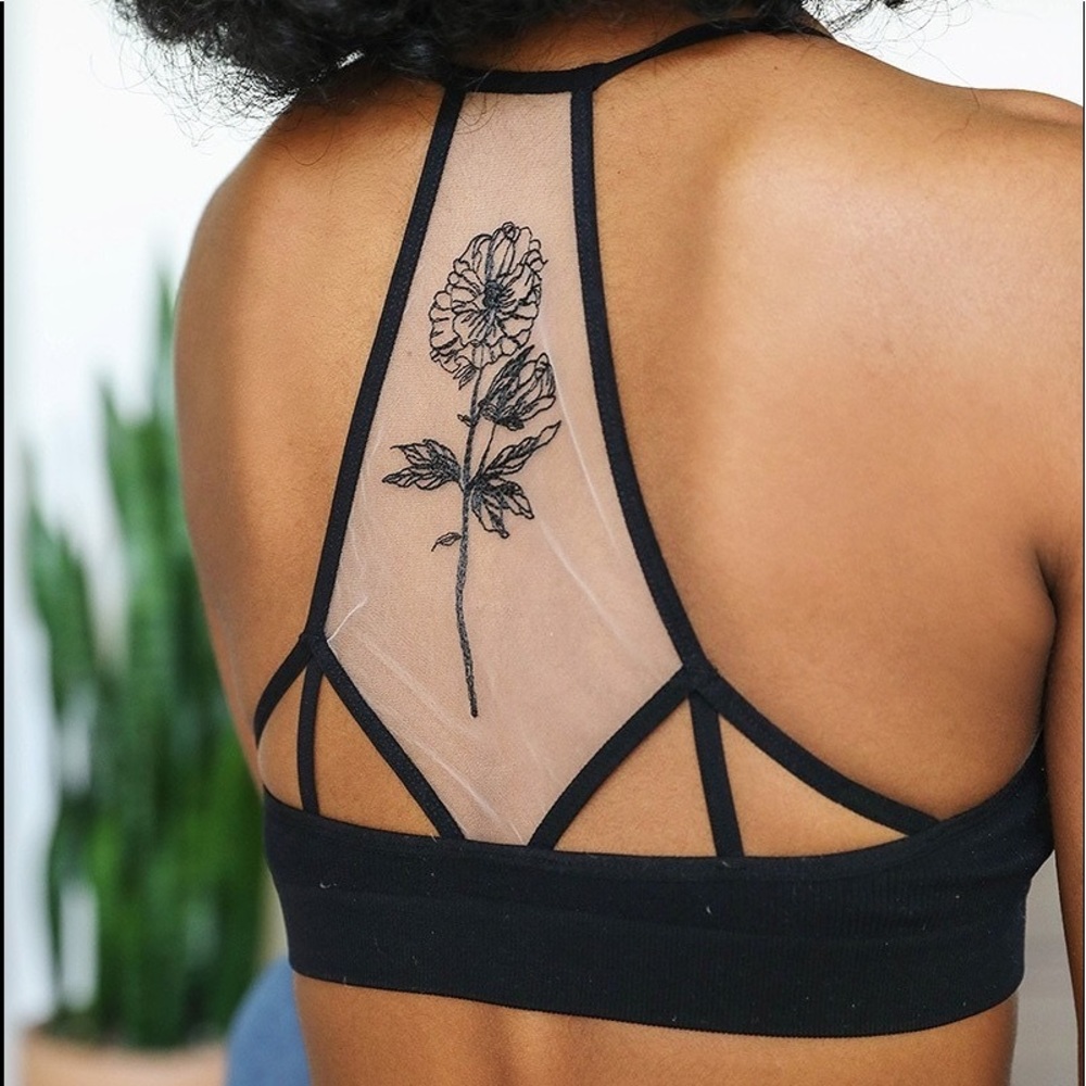 Bouquet Back Bralette in Black